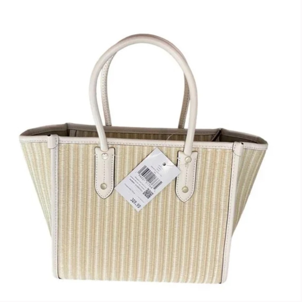 Kate Spade Ella Dottie Ladybug Embroidered Straw/Leather Small Tote (Rare, NWT) - Picture 4 of 9